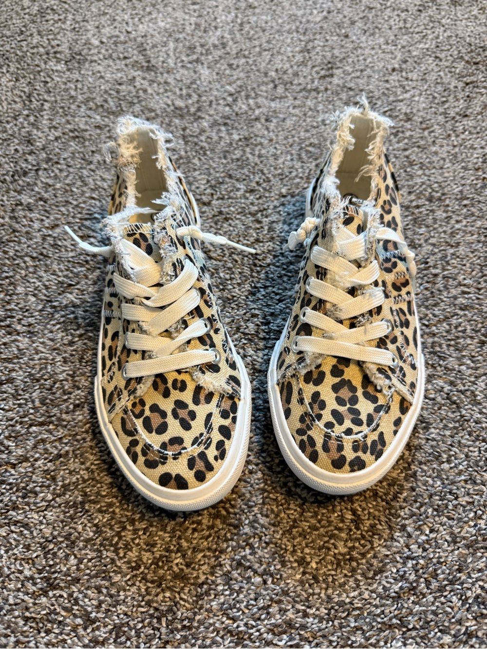 Leopard Print Lace-Up Sneakers